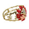 Dolphin Coral Reef Bangle Stretch Bracelet Bejeweled Red