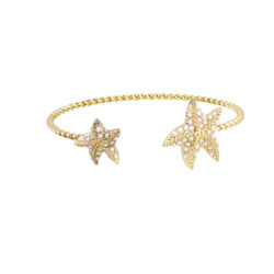 Starfish Cuff Bracelet Gold White