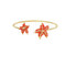 Starfish Cuff Bracelet Gold Red