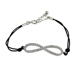 Infinity Charm Bracelet Black Bejeweled