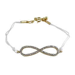 Infinity Charm Bracelet White Bejeweled