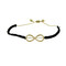 Infinity Charm Crochet Bracelet Gold Black