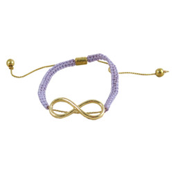 Infinity Charm Crochet Bracelet Lavender
