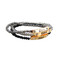 Love Charm Set of Three Stretch Bracelets Black & Silver