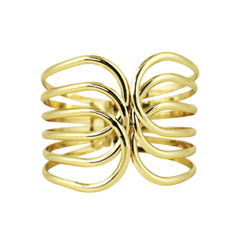 Swirling Bands Cuff Bracelet Gold