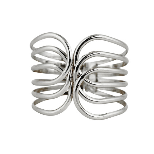 Swirling Bands Cuff Bracelet Silver