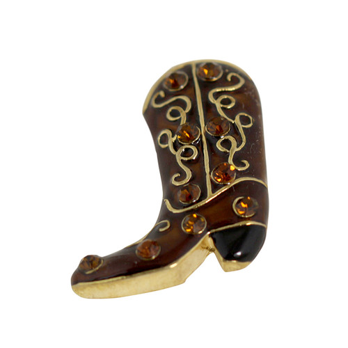 Cowboy Boot Brooch and Pendant Brown