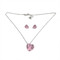Pink Ribbon Crystal Heart Necklace