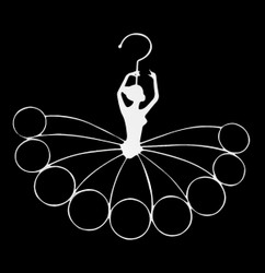 Twirling Ballerina Scarf Organizer Hanger White