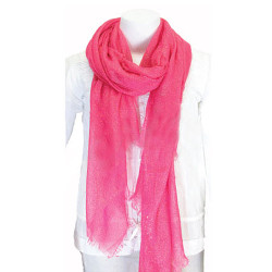 Solid Fringed Scarf Hot Pink