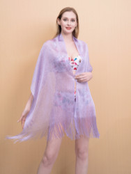 Shimmer and Shine Fringed Scarf Lavender