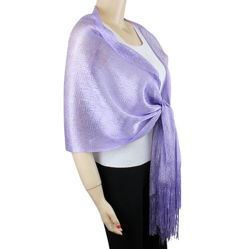 Shimmer and Shine Fringed Scarf Lavender