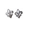 Fleur De Lis Stud Earrings Silver Tone