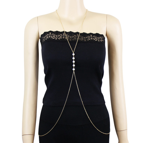 Elegant Pearls Body Chain