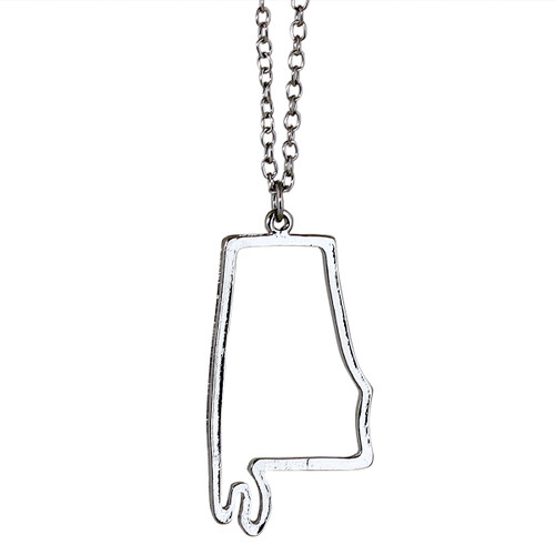 State of Alabama Necklace Silver