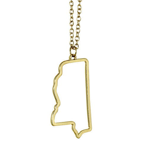 State of Mississippi Necklace Gold