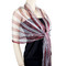 Large Sparkling Fishnet Scarf Burgundy, White, Silver