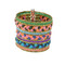 Bohemian Braided and Beaded Wrist Cuff Tripple Braid Pink, Coral, and Purple