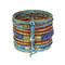 Bohemian Braided and Beaded Wrist Cuff Blue and Rust