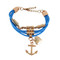 Anchor Heart Charm Bracelet Blue
