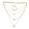 Four Layer Crystal Embellished Necklace Gold