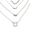 Four Layer Crystal Embellished Necklace Silver