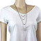 Four Layer Crystal Embellished Necklace Silver