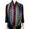 Soft Thin Wave Chevron Pattern Infinity Scarf Coral, Navy, Teal