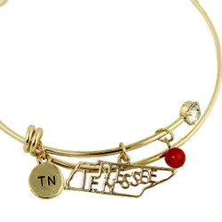 Tennessee State Charms Bangle Bracelet Gold