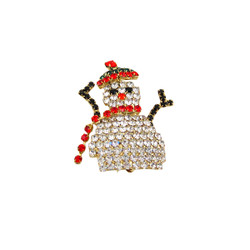 Snowman Pin Crystal Accented