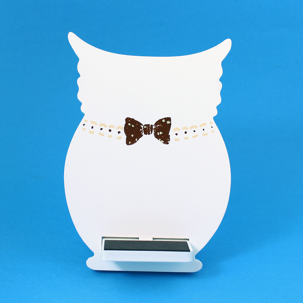 Owl Cell Phone Holder Wood Stand White Whereboutique