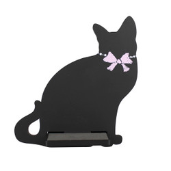 Cat Tablet / iPad Holder Wood Stand Black