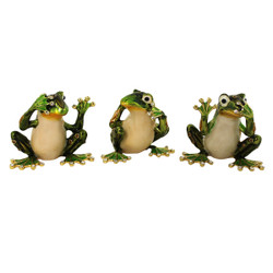 See Hear Speak No Evil Frog Trinket Box Set