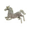 Wild Galloping Horse Crystal Brooch and Pendant