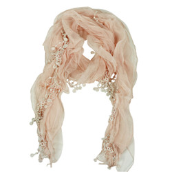 Layered and Dangling Summer Scarf Pink