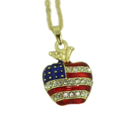 Patriotic Apple Necklace