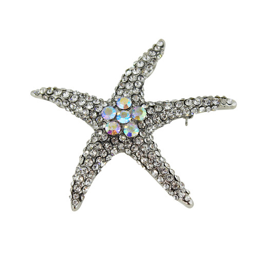 Dazzling Crystal Starfish Brooch