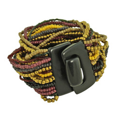 Bead Overload Bracelet Brown and Plum