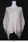Crochet Fringe Poncho Top Beige