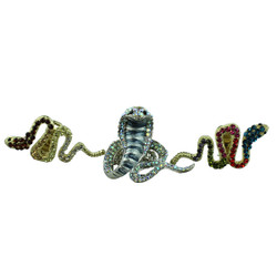 Snake and Cobra Adjustable Ring Set of 3 