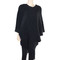 Streak of Brilliance Crocheted Poncho V-neck Black