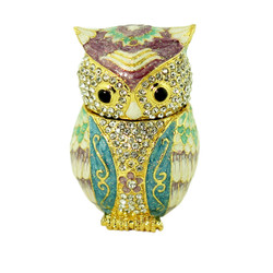 Bejeweled Owl Trinket Box