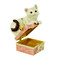White Cat on Gift Box Trinket Box