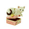 White Cat on Gift Box Trinket Box
