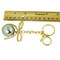 Bow and Pearl Keychain Purse Charm Gold