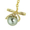 Bow and Pearl Keychain Purse Charm Gold