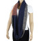 Soft Woven Plaid Infinity Scarf Navy