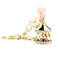 Rhinestone Carousel Keychain Black and Gold