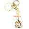 Rhinestone Carousel Keychain Black and Gold