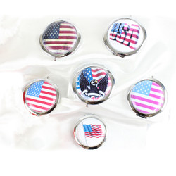 Assorted American Themed Compact Mirrors Lot of 6